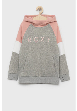 Roxy Детски суичър в сиво с качулка с десен - Pepit.bg