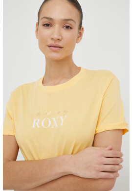 Roxy Памучна тениска в жълто - Pepit.bg