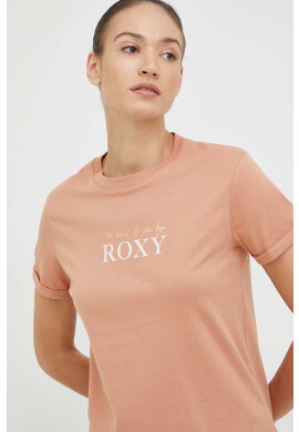 Roxy Памучна тениска в кафяво - Pepit.bg