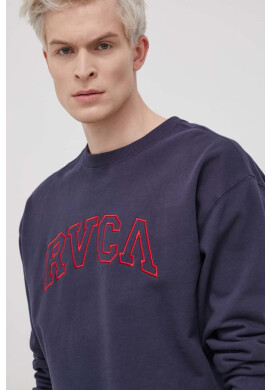 RVCA Памучен суичър мъжки в тъмносиньо с апликация - Pepit.bg