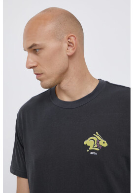 RVCA Памучна тениска x Evan Mock в черно с принт - Pepit.bg