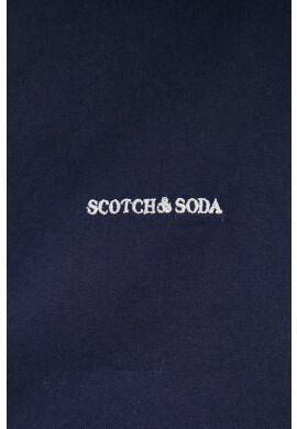 Scotch & Soda Памучна риза мъжка в тъмносиньо със стандартна кройка с класическа яка - Pepit.bg