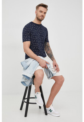 Scotch & Soda Памучна тениска в тъмносиньо с десен - Pepit.bg