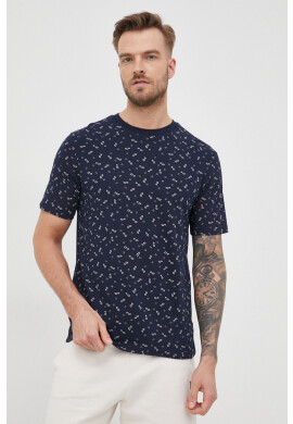 Scotch & Soda Памучна тениска в тъмносиньо с десен - Pepit.bg