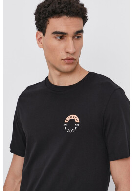 Scotch & Soda Памучна тениска в черно с принт - Pepit.bg