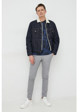 Scotch & Soda Памучна тениска в тъмносиньо с десен - Pepit.bg