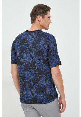 Scotch & Soda Памучна тениска в тъмносиньо с десен - Pepit.bg