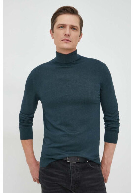 Scotch & Soda Пуловер мъжки в зелено от лека материя с поло - Pepit.bg