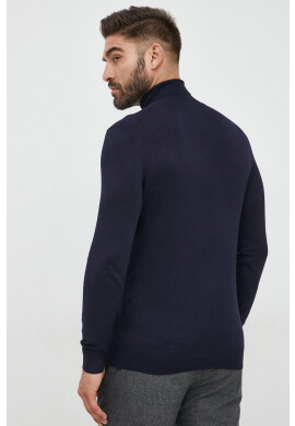 Scotch & Soda Пуловер мъжки в тъмносиньо от лека материя с поло - Pepit.bg