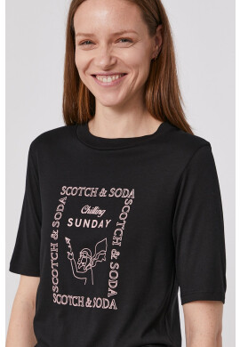 Scotch & Soda Тениска дамска в черно - Pepit.bg
