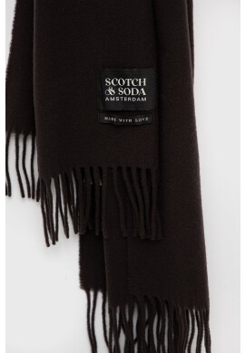 Scotch & Soda Вълнен шал в кафяво с изчистен дизайн - Pepit.bg
