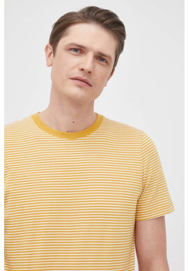 Selected Homme Памучна тениска в жълто с десен - Pepit.bg