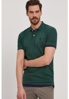 Selected Homme Тениска с яка в зелено - Pepit.bg