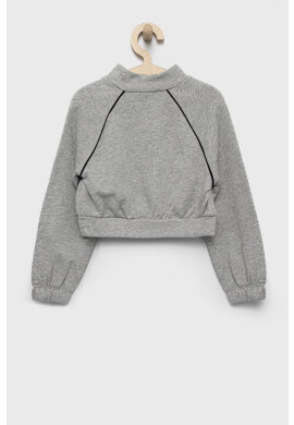 Sisley Детски памучен суичър в сиво меланж на - Pepit.bg