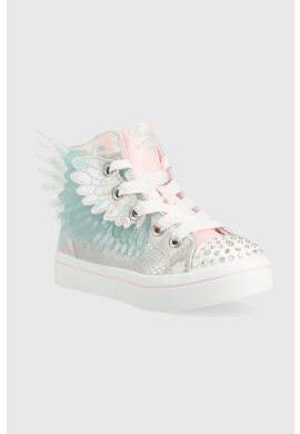 Skechers Детски високи кецове Unicorn Wings в сребристо - Pepit.bg