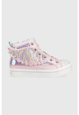 Skechers Детски високи кецове Wing Brights в розово - Pepit.bg