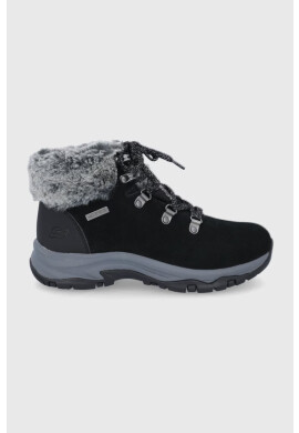 Skechers Велурени апрески в черно - Pepit.bg