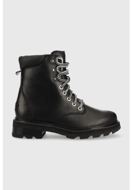 Sorel Боти Lennox Lace в черно с равна подметка - Pepit.bg