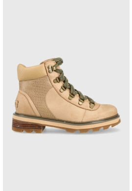 Sorel Велурени кубинки Lennox Hiker в кафяво с платформа - Pepit.bg