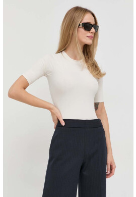 Spanx Боди Suit Yourself Ribbed Short дамско в бяло - Pepit.bg