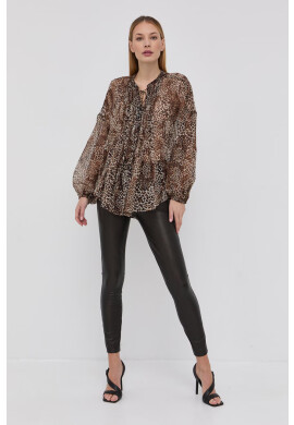 Spanx Оформящ клин Leather-Like Ankle Skinny дамски в кафяво с изчистен дизайн - Pepit.bg