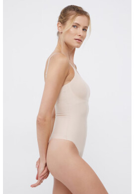 Spanx Оформящо боди в бяло от памук с изчистен дизайн - Pepit.bg