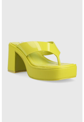 Steve Madden Джапанки Jilly в зелено с висок ток SM11002475 - Pepit.bg