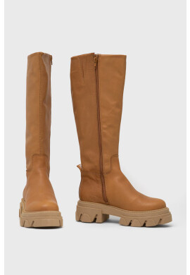 Steve Madden Кожени ботуши в кафяво с платформа - Pepit.bg