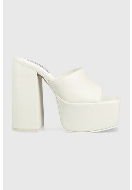 Steve Madden Кожени чехли Trixie в бяло с висок ток SM11002169 - Pepit.bg