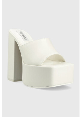 Steve Madden Кожени чехли Trixie в бяло с висок ток SM11002169 - Pepit.bg