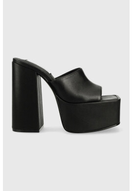 Steve Madden Кожени чехли Trixie в черно с висок ток SM11002169 - Pepit.bg