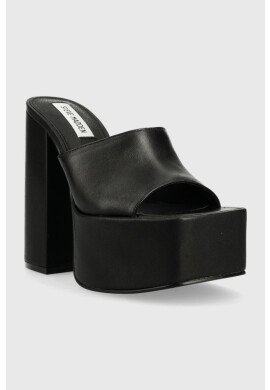 Steve Madden Кожени чехли Trixie в черно с висок ток SM11002169 - Pepit.bg