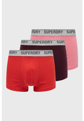 Superdry Боксерки (3 чифта) мъжки в бордо - Pepit.bg