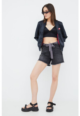 Superdry Дънкови къси панталони в сиво с изчистен дизайн със стандартна талия - Pepit.bg