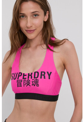 Superdry Горнище на бански в розово с мека чашка - Pepit.bg