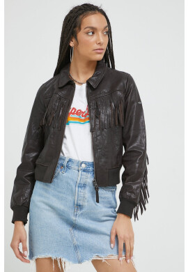 Superdry Koжено яке в кафяво с преходна изолация - Pepit.bg