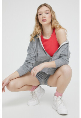 Superdry Къс панталон в сиво с изчистен дизайн с висока талия - Pepit.bg