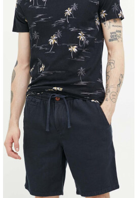 Superdry Къс панталон с лен в тъмносиньо - Pepit.bg