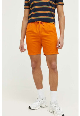 Superdry Къс панталон с лен в оранжево - Pepit.bg