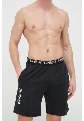 Superdry Късо долнище на пижама мъжко в черно с десен - Pepit.bg