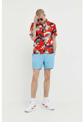 Superdry Ленен къс панталон в синьо - Pepit.bg