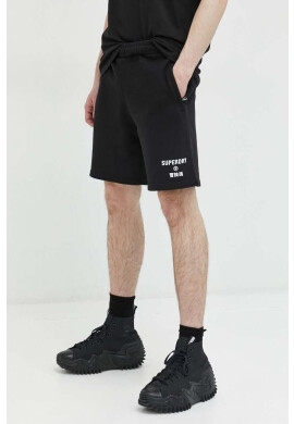 Superdry Памучен къс панталон в черно - Pepit.bg