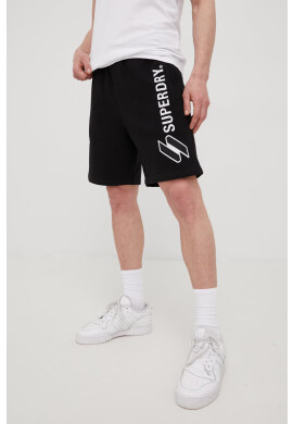 Superdry Памучен къс панталон в черно - Pepit.bg