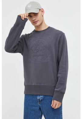 Superdry Памучен суичър в сиво с апликация - Pepit.bg