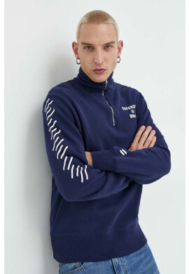 Superdry Памучен суичър в тюркоазено с качулка с изчистен дизайн - Pepit.bg