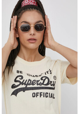 Superdry Памучна тениска в розово - Pepit.bg