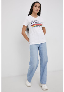 Superdry Памучна тениска в червено с принт - Pepit.bg