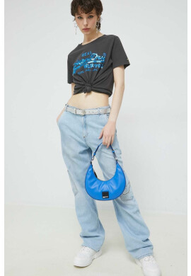 Superdry Памучна тениска в сиво - Pepit.bg