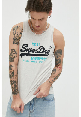 Superdry Памучна тениска в сиво - Pepit.bg