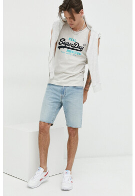 Superdry Памучна тениска в сиво - Pepit.bg
